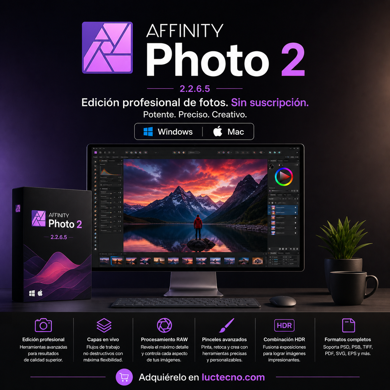 Affinity Photo 2.2.6.5 (Windows / Mac) | 1 Equipo | Permanente