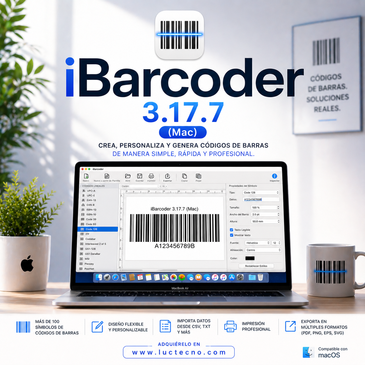 iBarcoder 3.17.7 (Mac) | 1 Equipo | Permanente