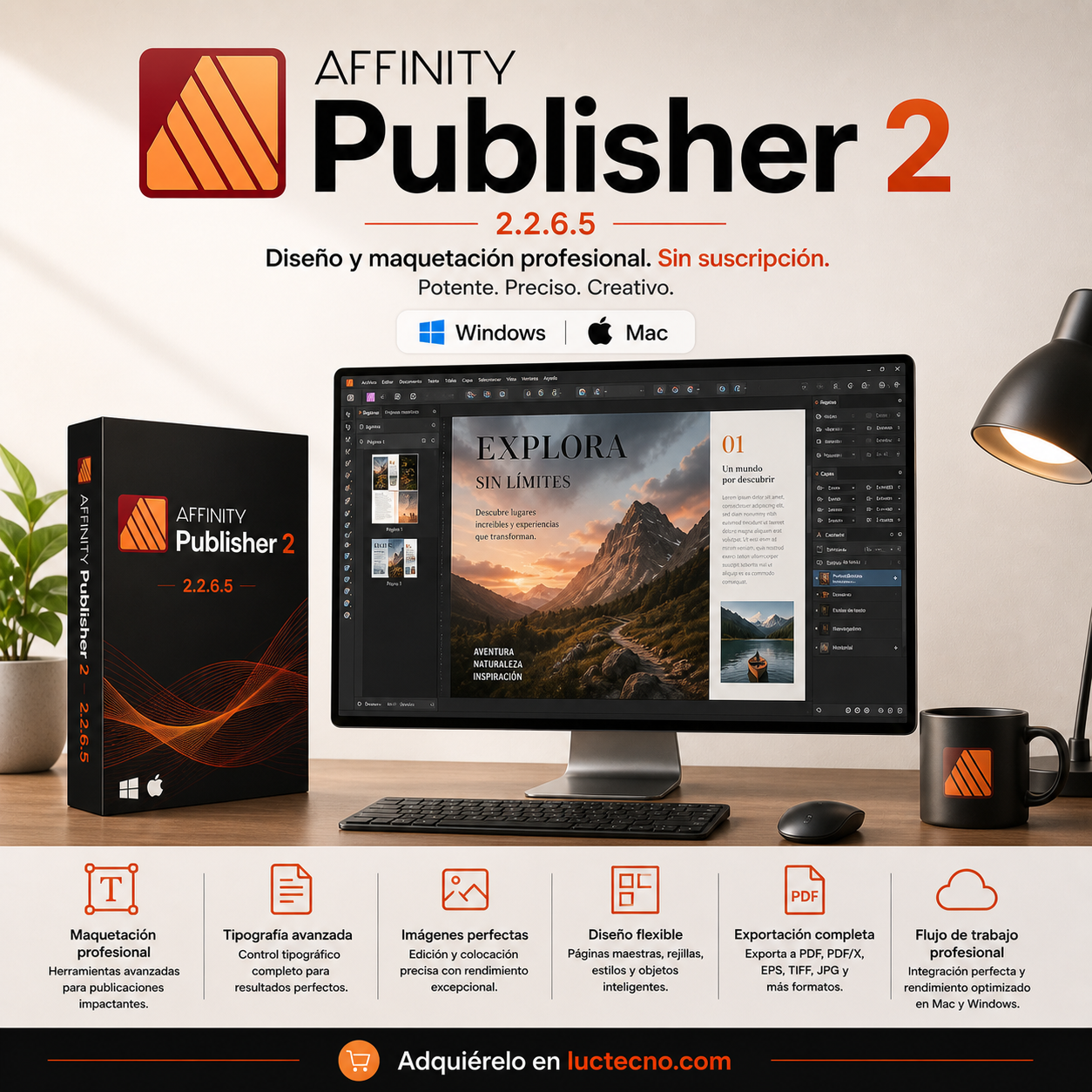 Affinity Publisher 2.2.6.5 (Windows / Mac) | 1 Equipo | Permanente