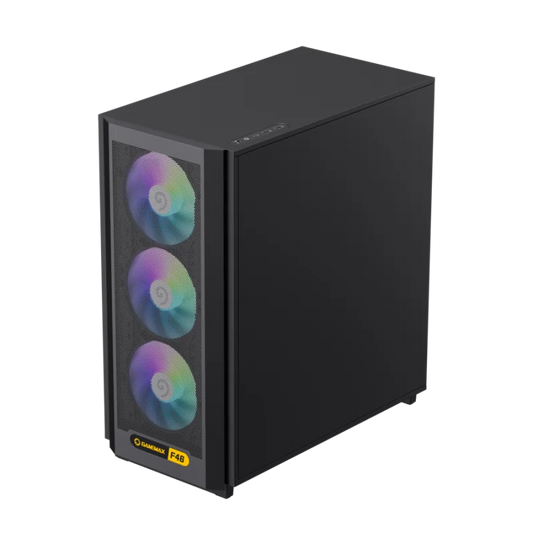 Case GAMEMAX F46 BK / ATX / Mesh Frontal Optimizado / 4Ventiladores ARGB 120mm / USB-C + 2USB 3.0 / Vidrio Templado / Refri. Líquida 360° / Módulo I/O Intercambiable