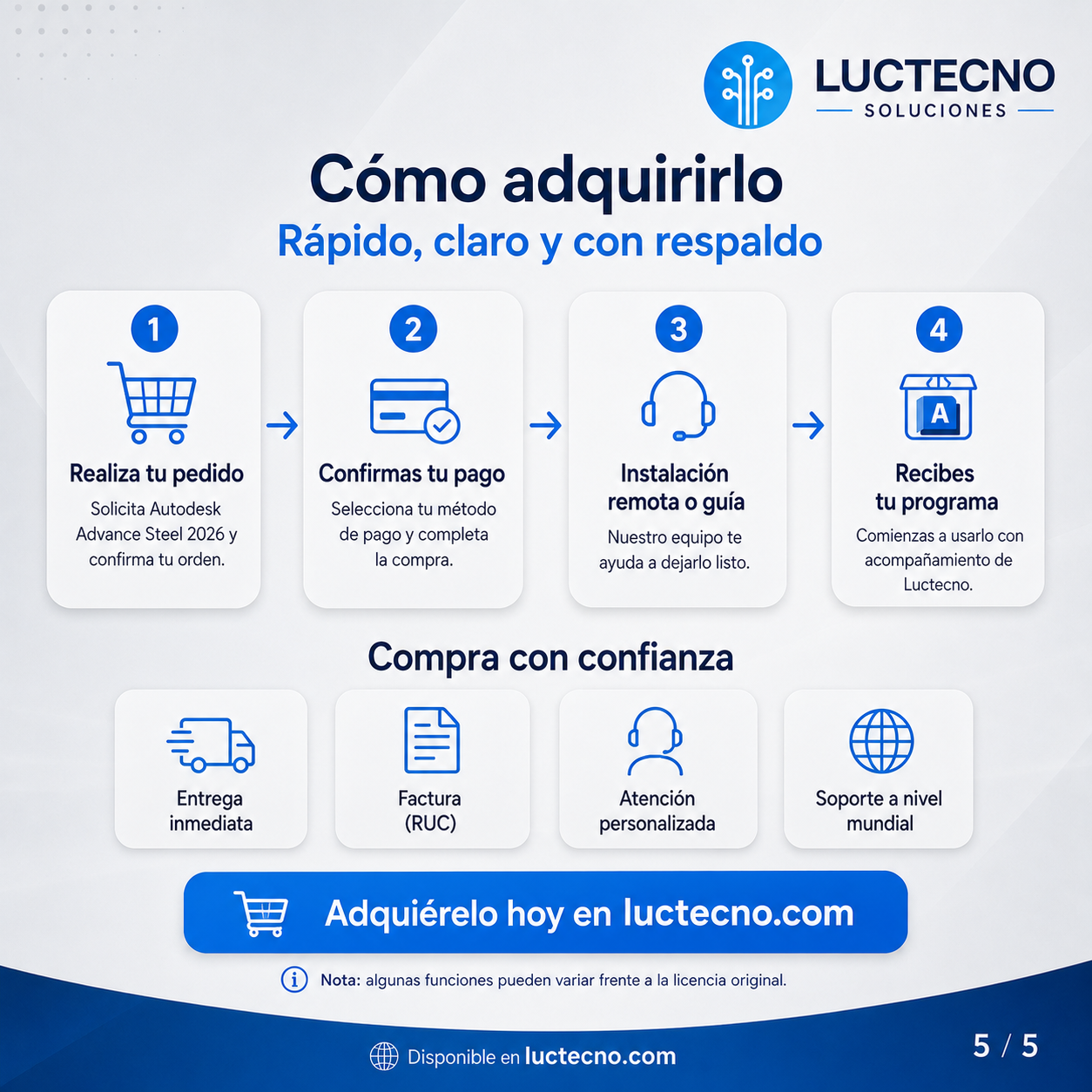 Autodesk Advance Steel 2026 para Windows | 1 Equipo | Permanente | Software BIM/CAD para estructuras metálicas, detallado de acero, planos de taller y fabricación