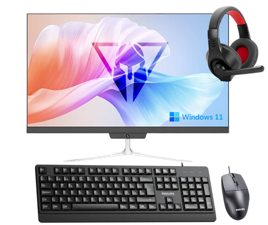Computador All-in-One ENV / AMD Ryzen™ 5 / 16GB RAM / 512GB SSD / 23.8" FHD / Windows 11 + Kit PHILIPS Teclado & Mouse + Headphone XTRIKE ME HP-312