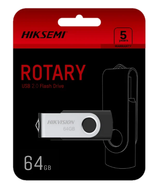 Memoria USB Hiksemi ROTARY M200S 64GB USB 2.0 – Negra