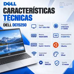 Dell DC15250 RWCGN, Core i7-1355U, 16 GB DDR5, SSD 512 GB y Ubuntu — características técnicas