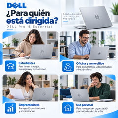 Dell Pro 15 Essential 2DWMK, Core i5-1334U, 8 GB DDR5, SSD 512 GB, Ubuntu — usos recomendados
