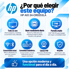 HP AIO 24-CR0253LA: ventajas del formato todo en uno, cámara FHD y periféricos inalámbricos