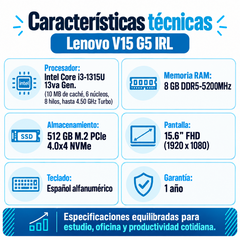 Lenovo V15 G5 IRL: ficha técnica, pantalla Full HD de 15,6 pulgadas y garantía de un año