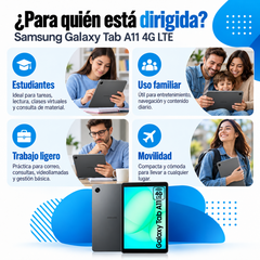 Samsung Galaxy Tab A11 4G LTE para estudiantes, familias, trabajo ligero y movilidad