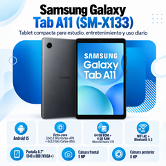 Samsung Galaxy Tab A11 SM-X133 gris, pantalla 8,7 pulgadas, 4 GB RAM y 64 GB