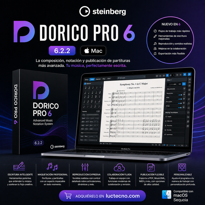 Steinberg Dorico Pro 6.2.2 (Mac) | 1 Equipo | Permanente