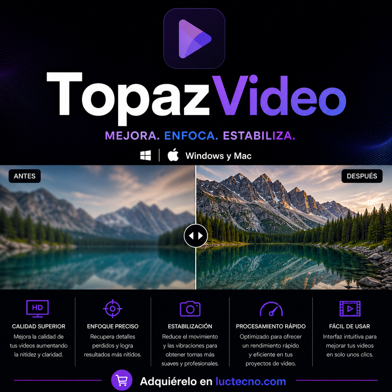 Topaz Video 1.4 (Windows / Mac) | 1 Equipo | Permanente