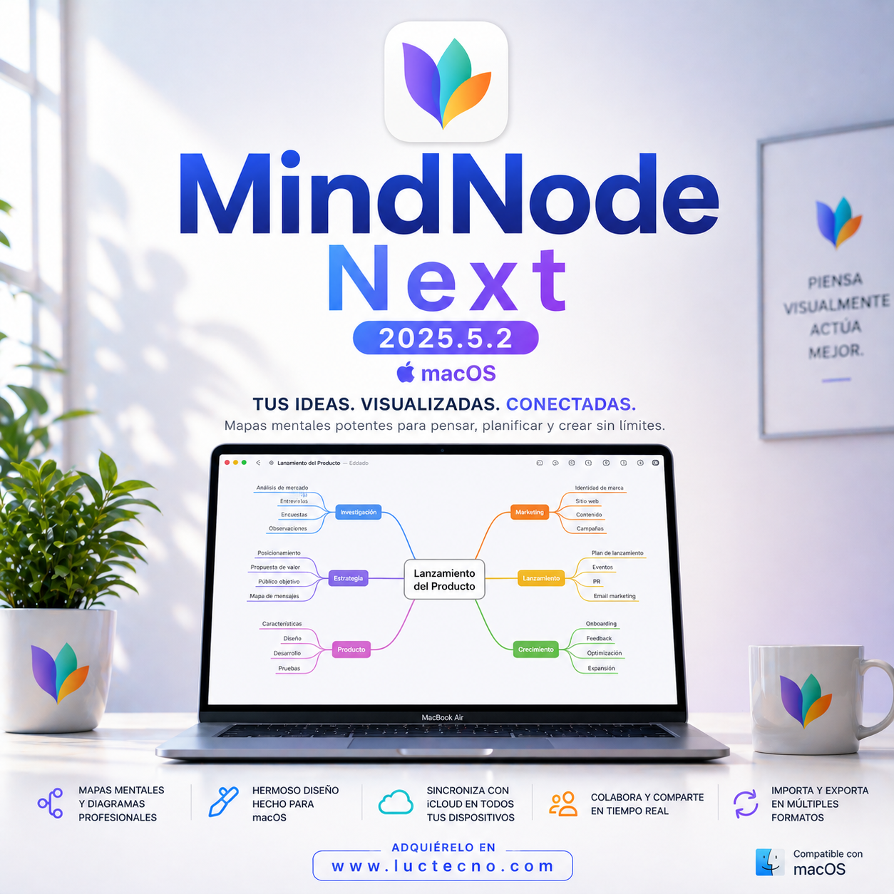 MindNode Next 2025.5.2 (Mac) | 1 Equipo | Permanente
