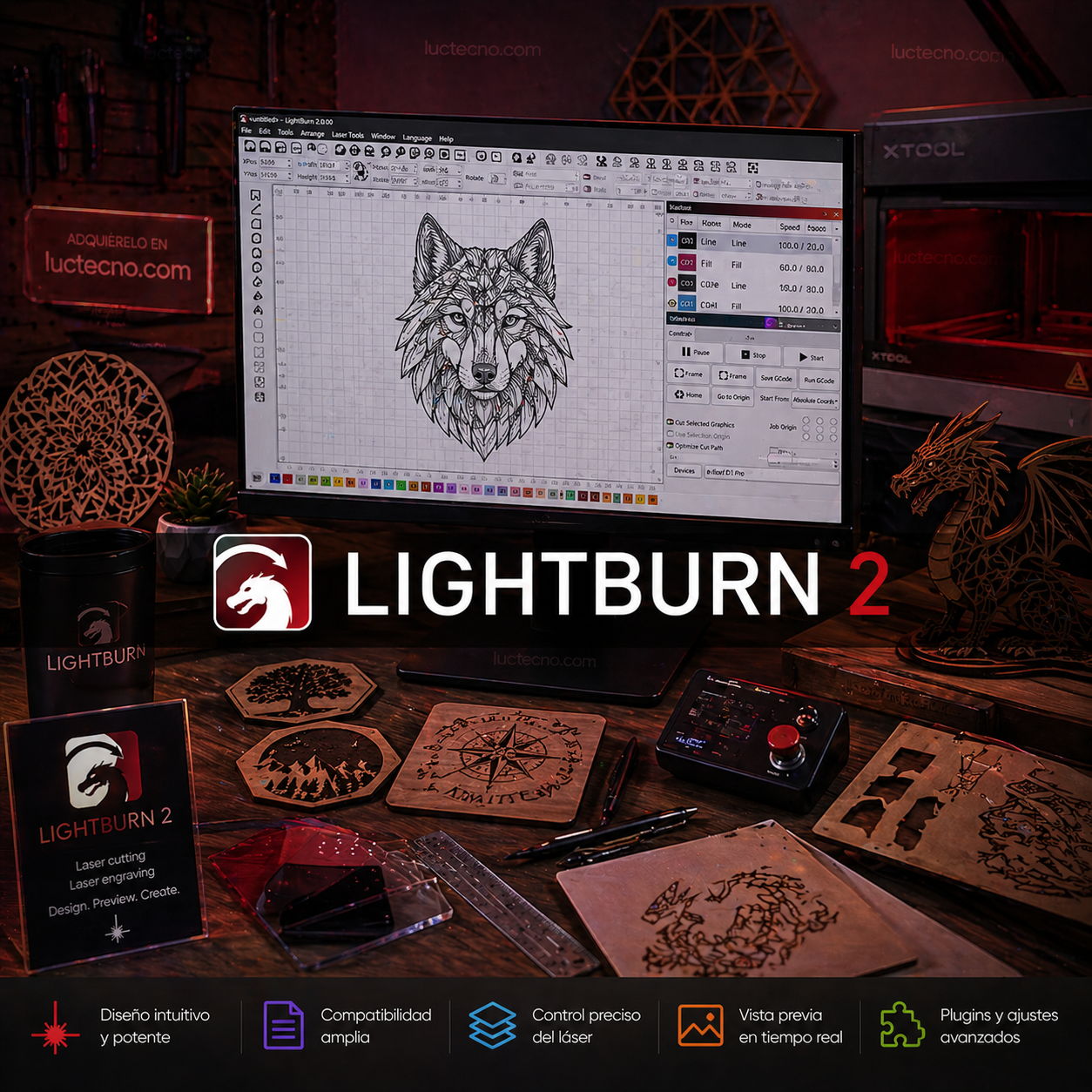 LightBurn 2.0.05 (Windows / Mac) | 1 Equipo | Permanente