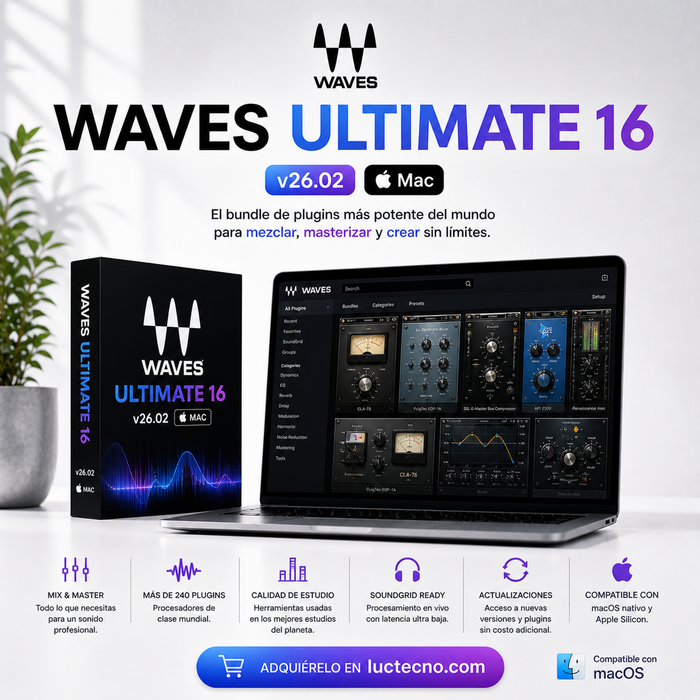 Waves Ultimate 16 v26.02 (Mac) | 1 Equipo | Permanente