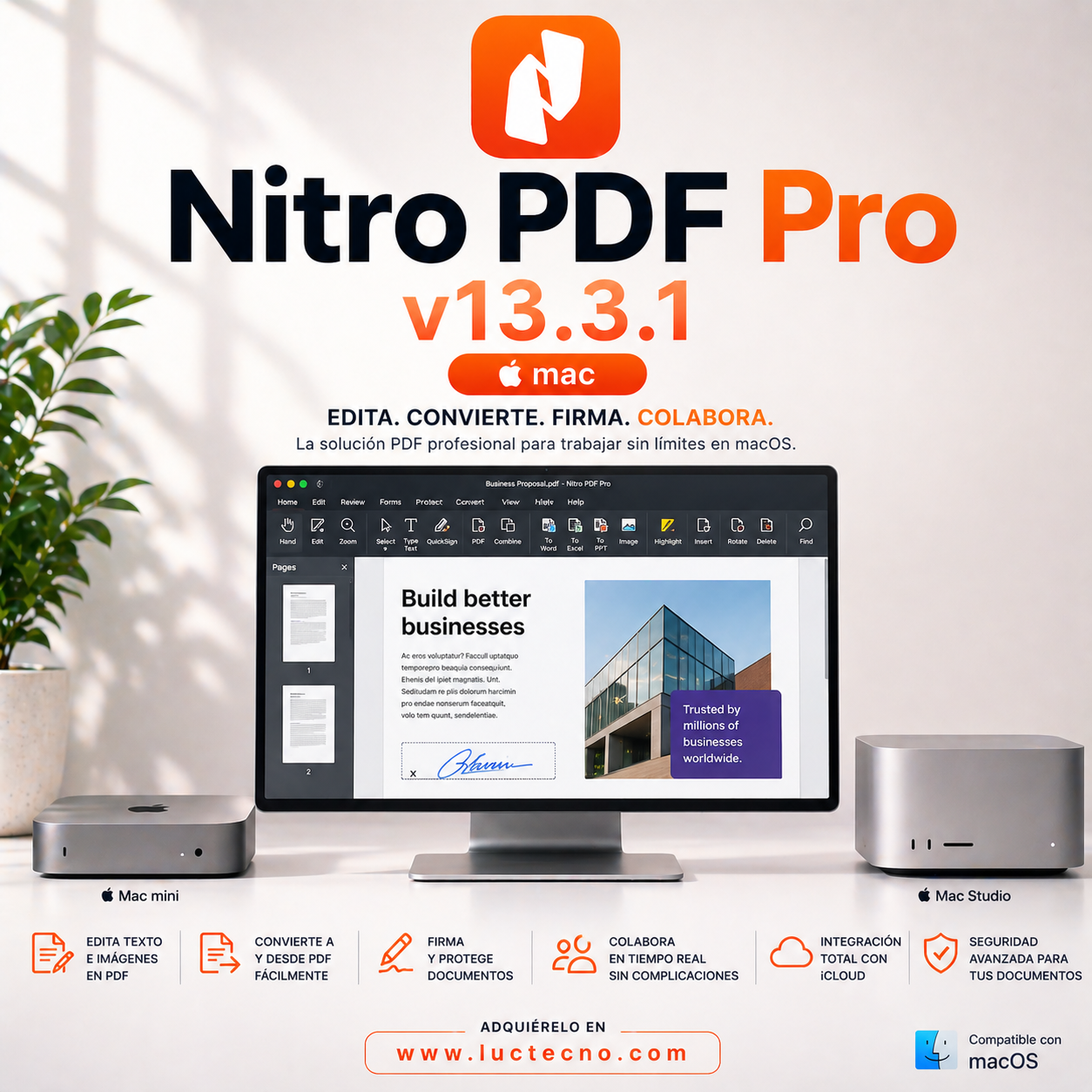 Nitro PDF Pro 13.3.1 (Mac) | 1 Equipo | Permanente