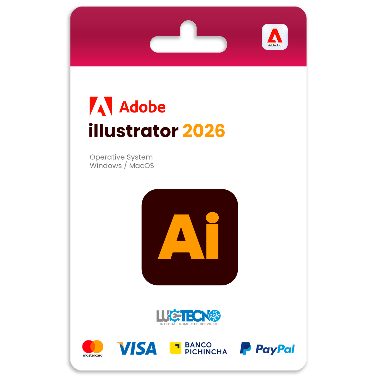 Adobe Illustrator 2026 (Windows / Mac) | 1 Equipo | Permanente