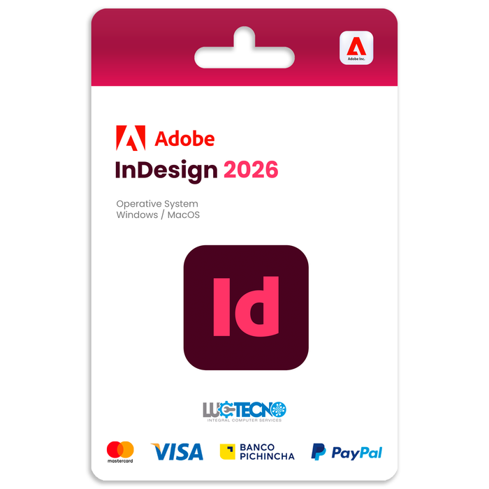 Adobe InDesign 2026 (Windows / Mac) | 1 Equipo | Permanente