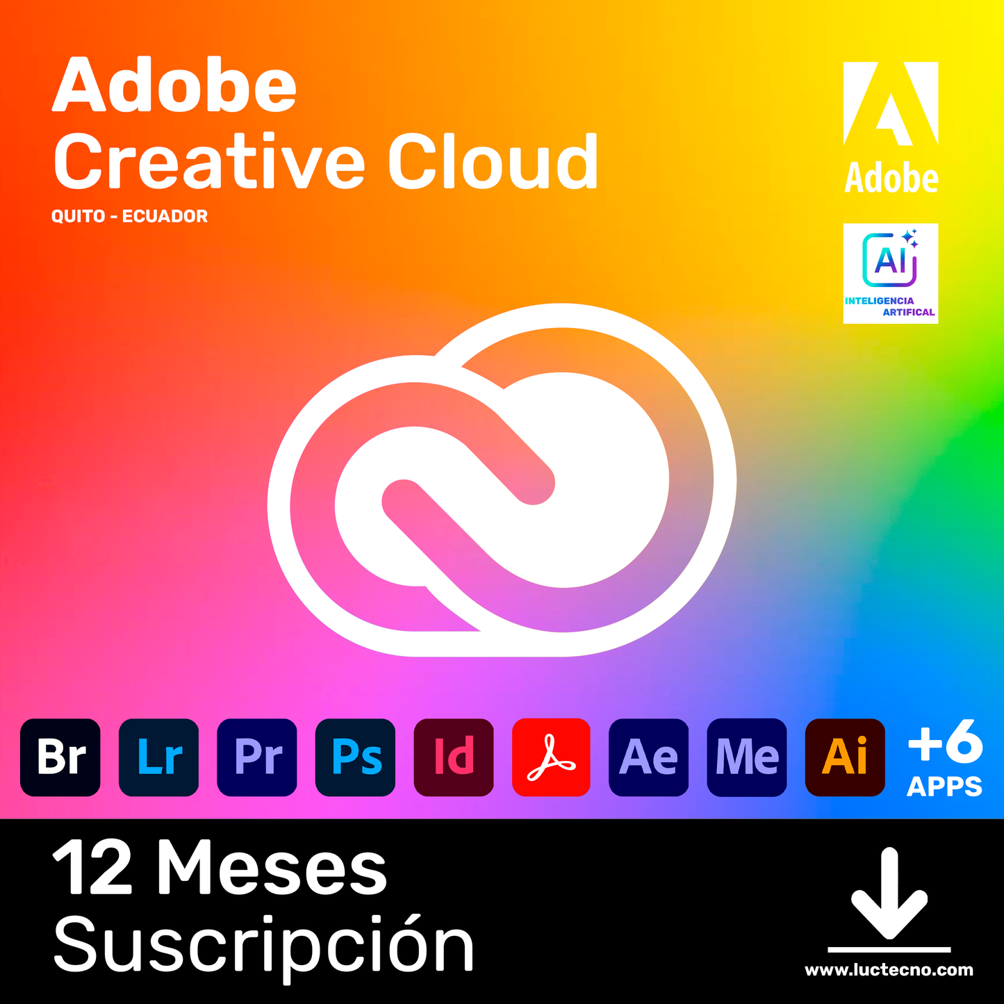 Adobe Master Collection 2025 Suite • 12 meses con IA