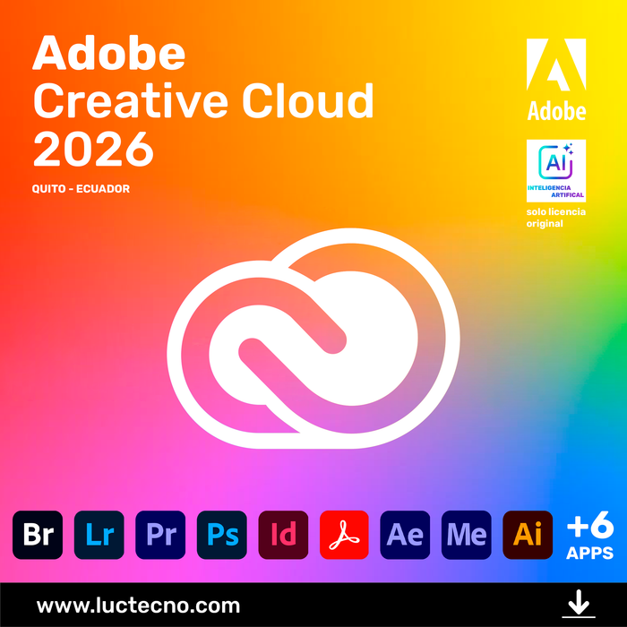 Adobe Master Collection 2026 Suite (Windows y Mac)| 1 Equipo | Completa