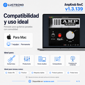 AmpKnob RevC v1.3.139 para Mac | Plugin de guitarra y amplificador virtual