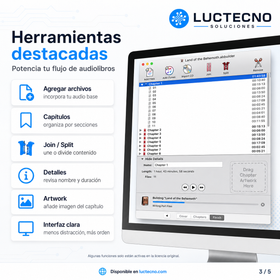 Audiobook Builder 2.2.9 para Mac | Creador de audiolibros y archivos de audio organizados
