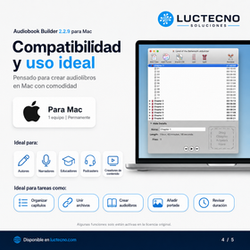 Audiobook Builder 2.2.9 para Mac | Creador de audiolibros y archivos de audio organizados