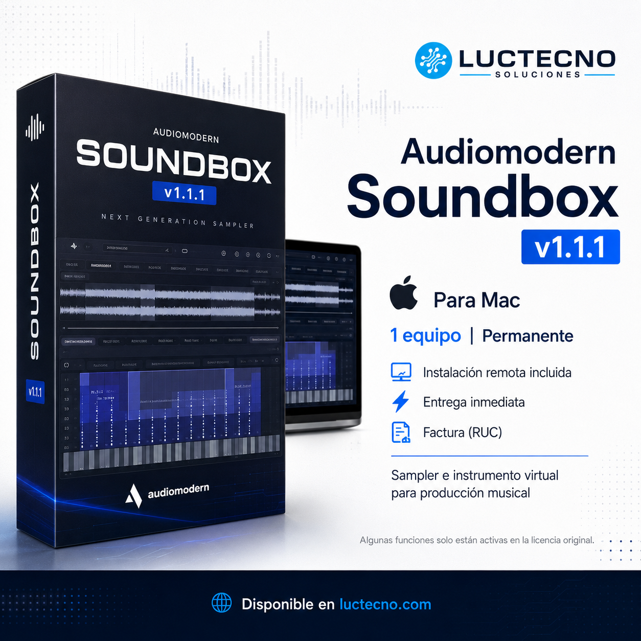 Audiomodern Soundbox v1.1.1 para Mac | Sampler MPE e instrumentos virtuales para producción musical