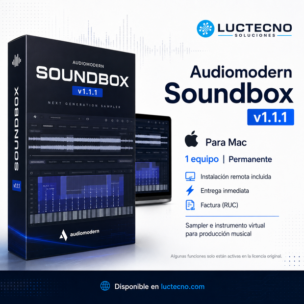 Audiomodern Soundbox v1.1.1 para Mac | Sampler MPE e instrumentos virtuales para producción musical