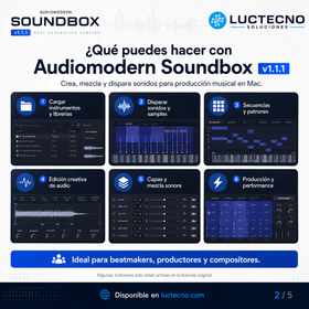 Audiomodern Soundbox v1.1.1 para Mac | Sampler MPE e instrumentos virtuales para producción musical