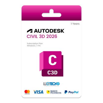 Autodesk Civil 3D 2026 (Windows) | 1 Equipo | Permanente