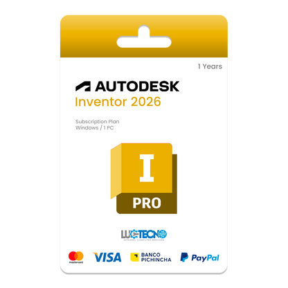 Autodesk Inventor Professional 2026 (Windows) | 1 Equipo | Permanente