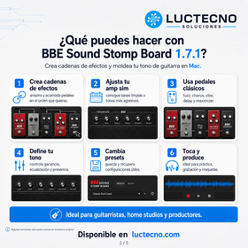 BBE Sound Stomp Board 1.7.1 para Mac | Pedales de guitarra, efectos y amplificador virtual