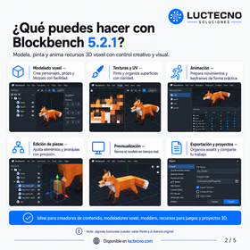 Blockbench 5.2.1 para Mac | Software gratuito de modelado 3D Low Poly, Pixel Art, texturizado, animación y creación de modelos para videojuegos