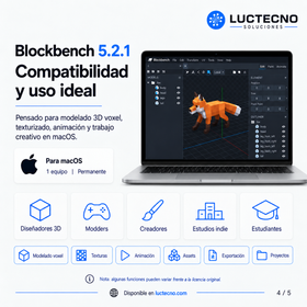 Blockbench 5.2.1 para Mac | Software gratuito de modelado 3D Low Poly, Pixel Art, texturizado, animación y creación de modelos para videojuegos