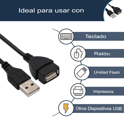 Cable de Extensión USB 2.0 Nitron / 1.5 Metros / Macho a Hembra