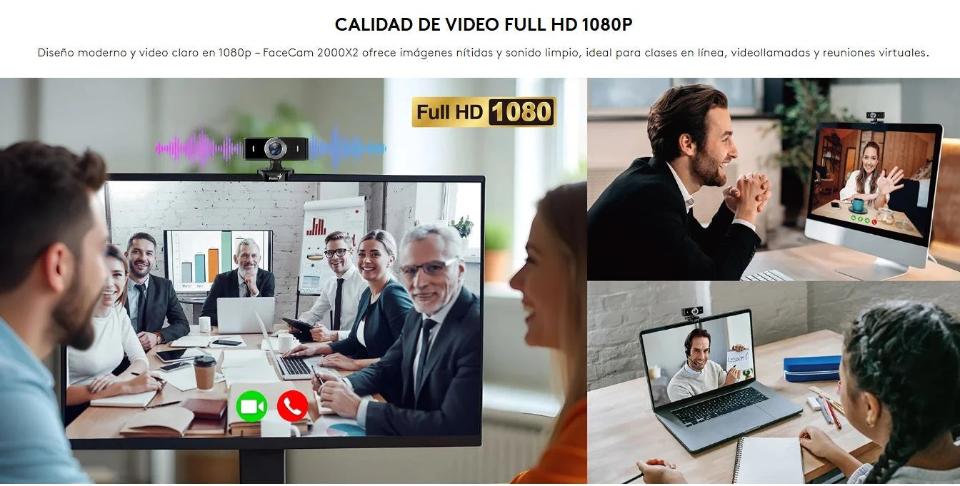 Cámara Web Genius FaceCam 2000X2 / Full HD 1080p / Micrófono Integrado / Plug &amp; Play
