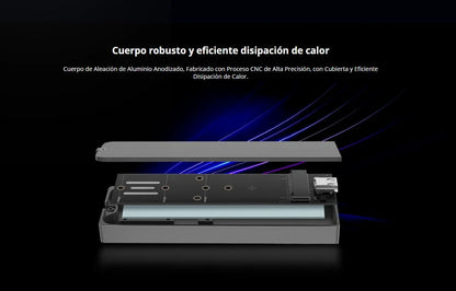 Cápsula HIKSEMI M.2 MDR1 para SSD NVMe/SATA / USB 3.2 Tipo-C 10Gbps / RGB ASUS Aura SYNC / Aluminio