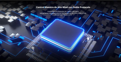 Cápsula HIKSEMI M.2 MDR1 para SSD NVMe/SATA / USB 3.2 Tipo-C 10Gbps / RGB ASUS Aura SYNC / Aluminio