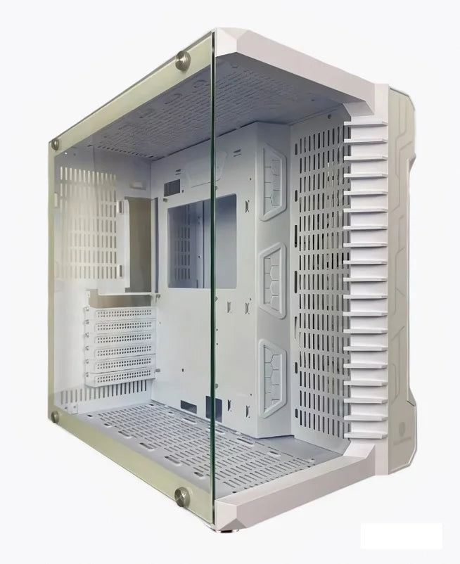 Case GAMEKM CA-025 White / ATX / Vidrio Templado 270° / Luz LED ARGB / Soporte Refrigeración Líquida 360° / Sin Fuente