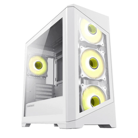 Case GAMEMAX Destroyer TGW / Vidrio Templado Frontal y Lateral / 4*Ventiladores ARGB / Controlador RGB (16 Modos) / ATX / USB 3.0 + 2.0 / HD Audio