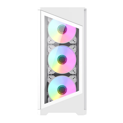 Case GAMEMAX Destroyer TGW / Vidrio Templado Frontal y Lateral / 4*Ventiladores ARGB / Controlador RGB (16 Modos) / ATX / USB 3.0 + 2.0 / HD Audio