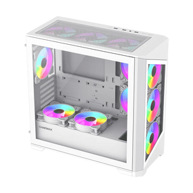 Case GAMEMAX Destroyer TGW / Vidrio Templado Frontal y Lateral / 4*Ventiladores ARGB / Controlador RGB (16 Modos) / ATX / USB 3.0 + 2.0 / HD Audio