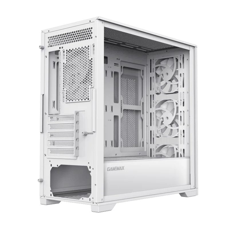 Case GAMEMAX Destroyer TGW / Vidrio Templado Frontal y Lateral / 4*Ventiladores ARGB / Controlador RGB (16 Modos) / ATX / USB 3.0 + 2.0 / HD Audio