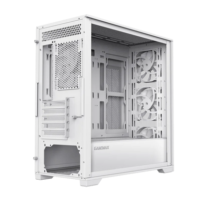 Case GAMEMAX Destroyer TGW / Vidrio Templado Frontal y Lateral / 4*Ventiladores ARGB / Controlador RGB (16 Modos) / ATX / USB 3.0 + 2.0 / HD Audio