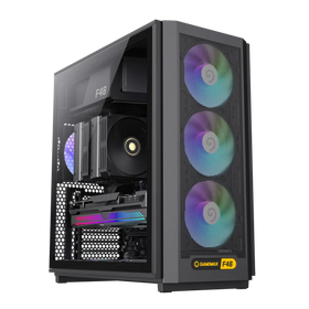 Case GAMEMAX F46 BK / ATX / Mesh Frontal Optimizado / 4Ventiladores ARGB 120mm / USB-C + 2USB 3.0 / Vidrio Templado / Refri. Líquida 360° / Módulo I/O Intercambiable