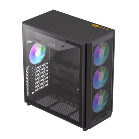 Case GAMEMAX F46 BK / ATX / Mesh Frontal Optimizado / 4Ventiladores ARGB 120mm / USB-C + 2USB 3.0 / Vidrio Templado / Refri. Líquida 360° / Módulo I/O Intercambiable
