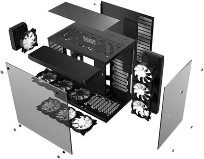 Case WJCOOLMAN CA-020 White / ATX / Vidrio Templado 270° / Soporte Refrigeración Líquida 360° / 4*Fans ARGB + Controlador AURA Sync / Sin Fuente