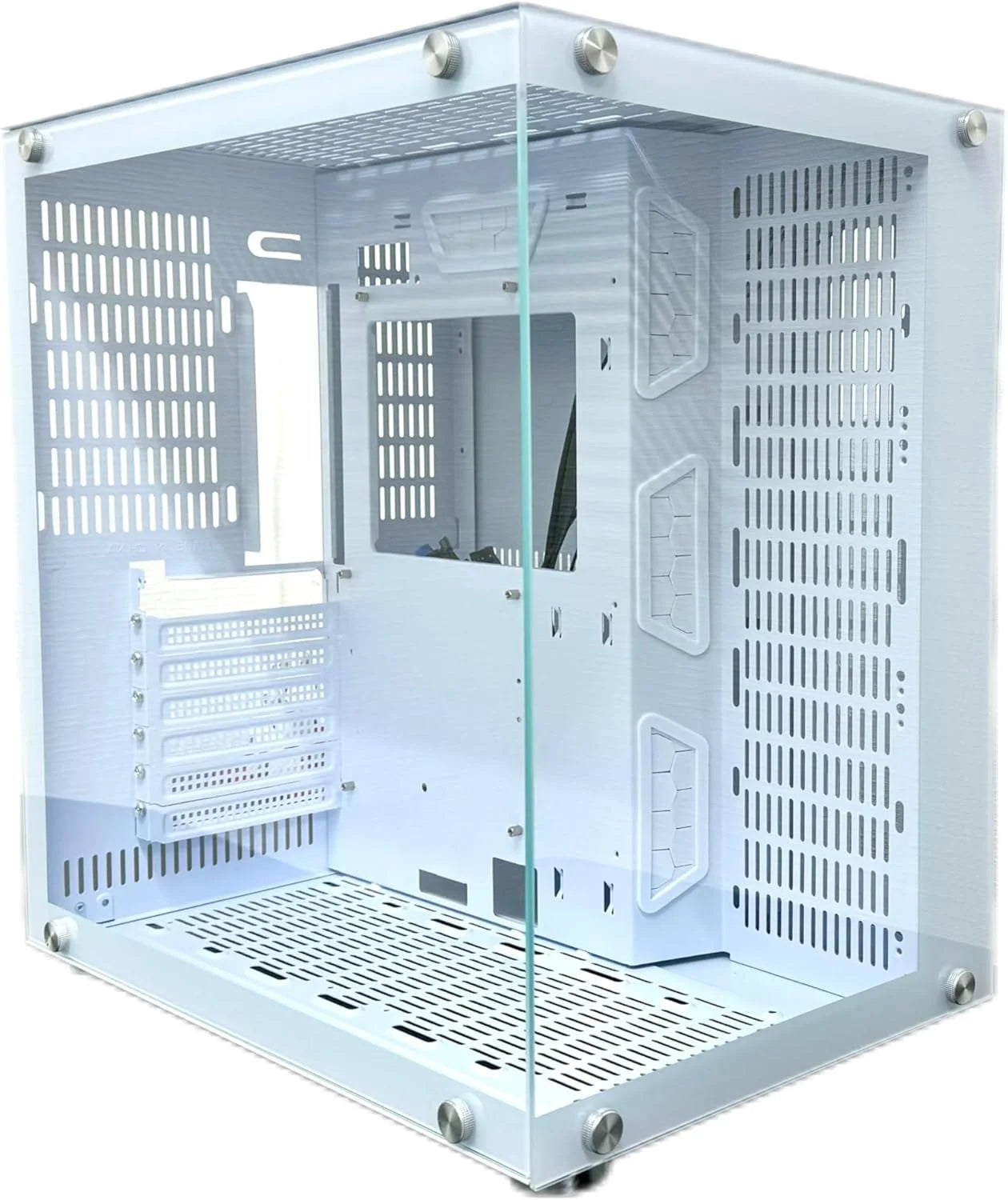 Case WJCOOLMAN CA-020 White / ATX / Vidrio Templado 270° / Soporte Refrigeración Líquida 360° / 4*Fans ARGB + Controlador AURA Sync / Sin Fuente
