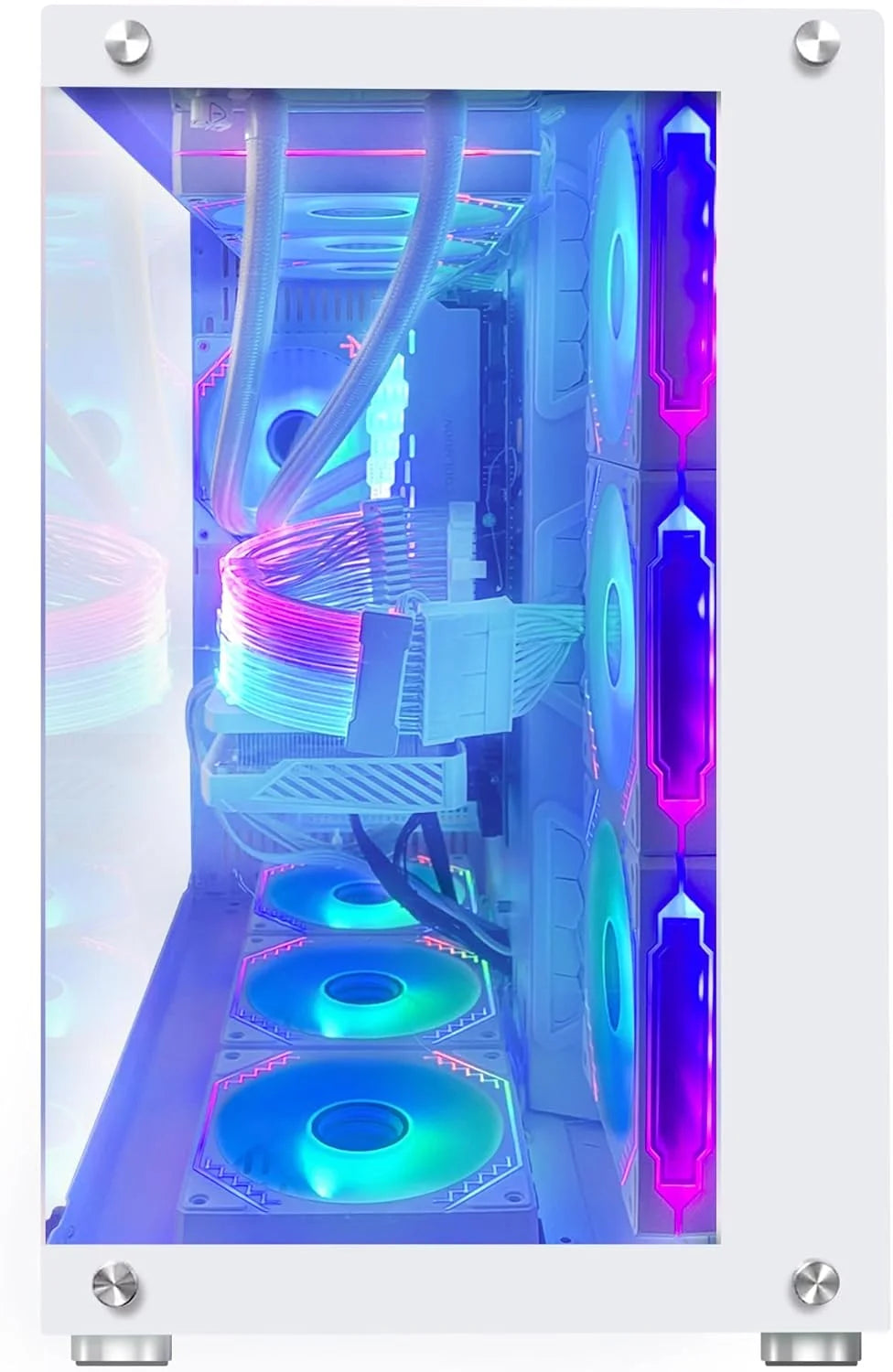 Case WJCOOLMAN CA-020 White / ATX / Vidrio Templado 270° / Soporte Refrigeración Líquida / Sin Fuente