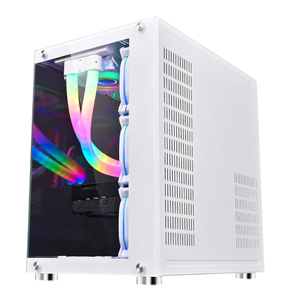 Case WJCOOLMAN CA-020 White / ATX / Vidrio Templado 270° / Soporte Refrigeración Líquida / Sin Fuente